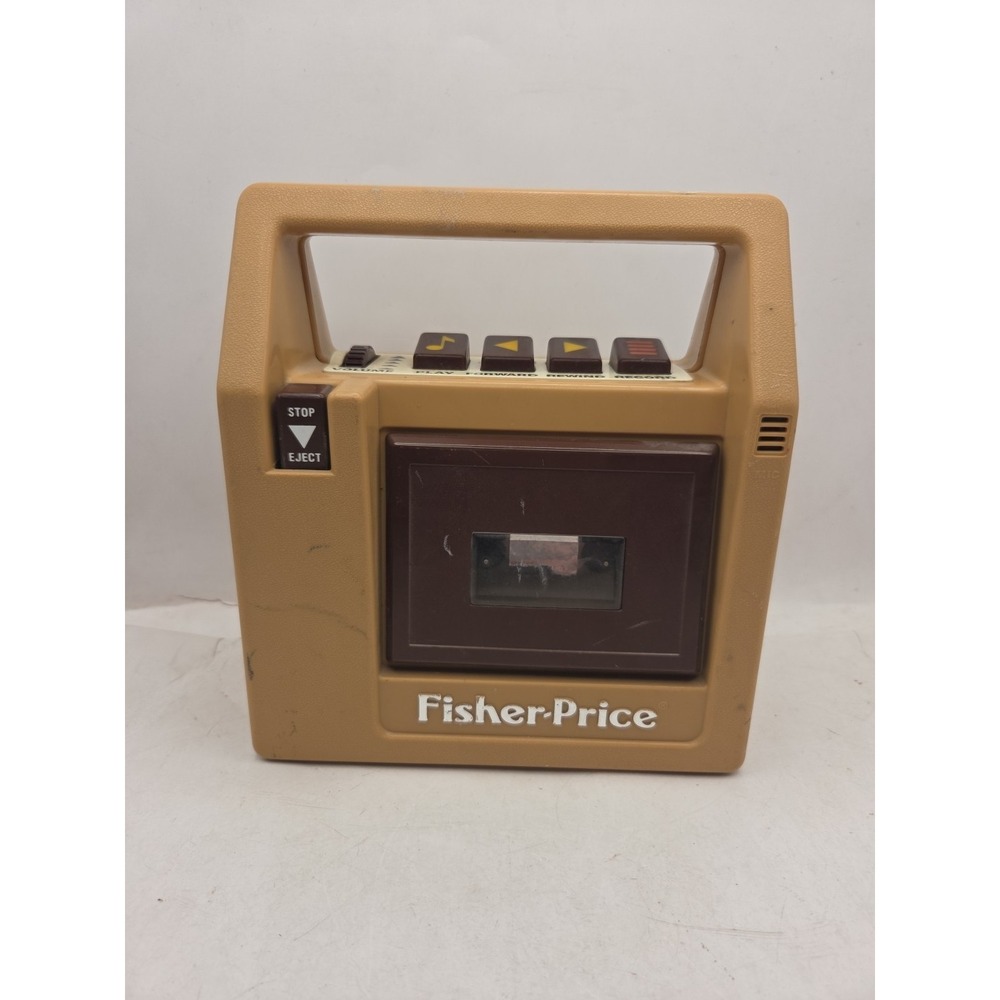 Vintage 1980 Fisher Price Tape Recorder # 826 Not Working Brown For PARTS REPAIR
